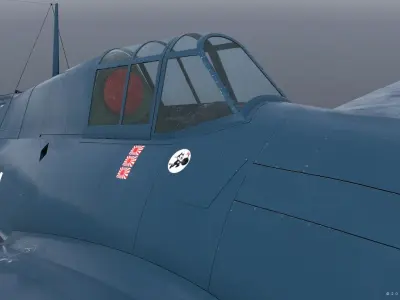 F4F-3 WILDCAT F1 -Felix- Low-poly 3D model