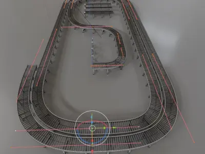 Conveyor belt system for Manufacturing 3D model