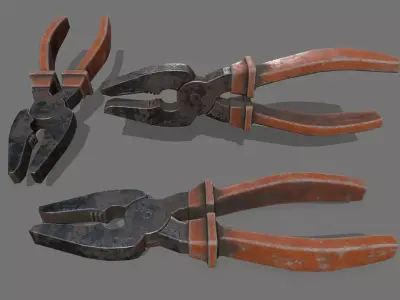 nippers old pliers Low-poly 3D model