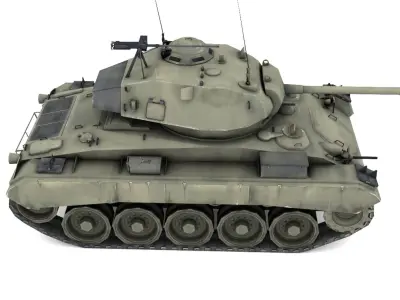 M24 Chaffee Low-poly 3D model