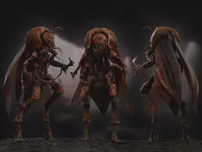 Insectoid Creature Low-poly 3D model