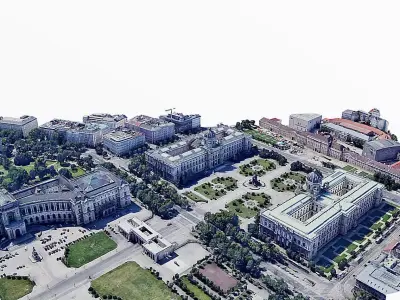 The Natural History Museum Vienna and Palace Low-poly 3D model