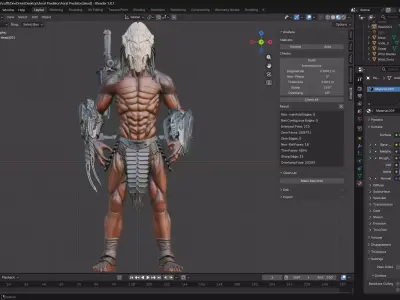Feral Predator from Prey - Ultra-Detailed Statue 3D print model