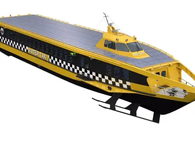 Fast Passanger ferry Yellow 3D model