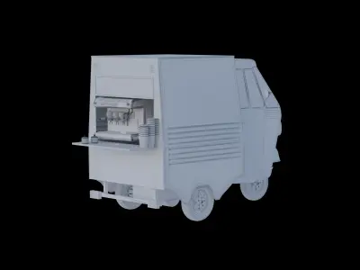 Piaggio Ape coffee van 3D model