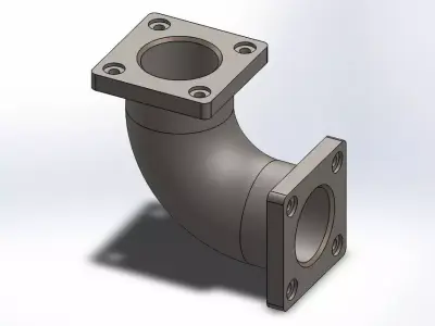 Pipe and flange 3D model