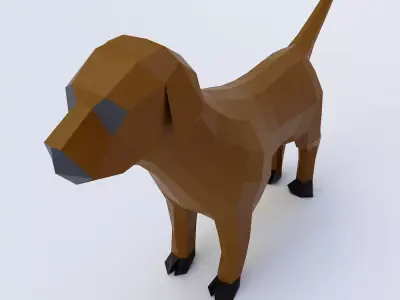 Dog puppy 3d model  Low-poly 3D model