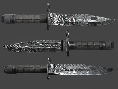 M9 bayonet - 5 skins - VideoGame ready Low-poly 3D model