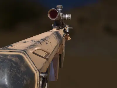 Barret M107 Desert damaged or clean 3D model