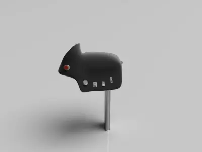 Throttle grip for fighter jet 3D model