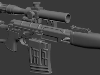 Dragunov - High poly rifle 3D model
