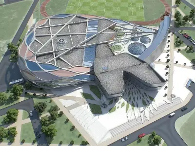 Sports Complex 01 Low-poly 3D model