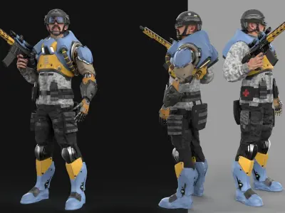 Freedom Soldier Low-poly 3D model