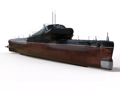 Project 665 Whiskey Long Bin submarine 3D model