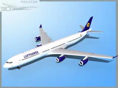 Falcon3D A340-600 Lufthansa 3D model