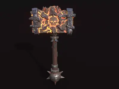 Lava Hammer of Doom Low-poly 3D model