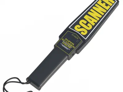 Handheld Security Metal Detector Low-poly 3D model