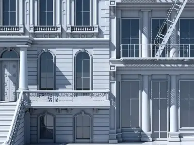 Commercial Building Facade 04 3D model