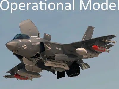 USMC F-35 B Lightning II Operational Model with pilot
