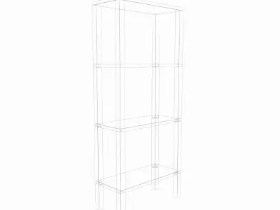 Interior outdoor shelf Low-poly 3D model