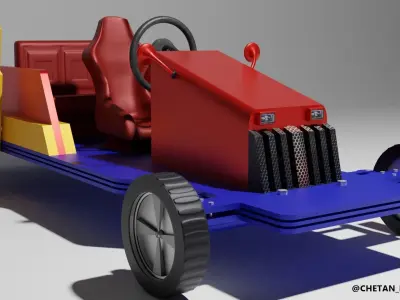 Go Kart Low-poly 3D model