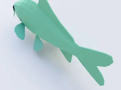 Freshwater common carp fish 3d model  Low-poly 3D model