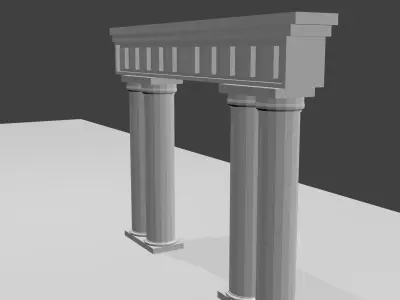 3 Greek Ancient Architecture Base Mesh Free low-poly 3D model