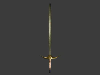 high Details Low-Poly sword- 876 Polygons  Low-poly 3D model