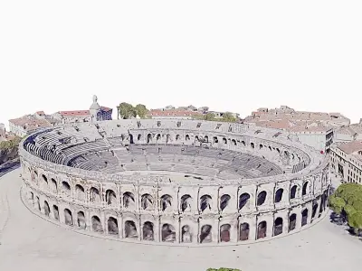 The Arena of Nimes Low-poly 3D model