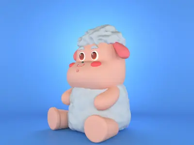 sheep 3d model cartoon 3D model