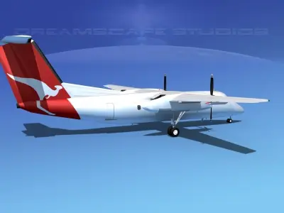 Dehaviland DHC-8 100 Qantaslink 3D model