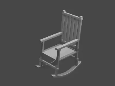 Rocking Chair with Pillow Free low-poly 3D model