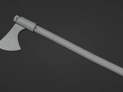 3D Medieval One Handed Axe Game Ready PBR Low-poly 3D model