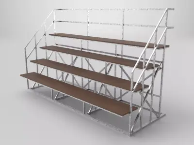Wood Bleacher Model 3D model