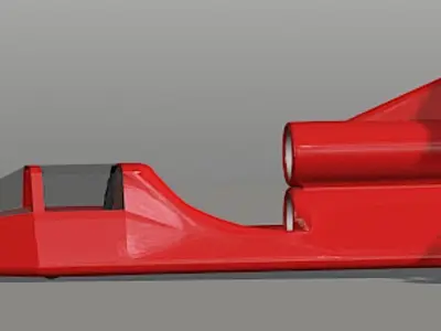 Twin Engine Jet Car - High Poly 3D Model Free 3D model