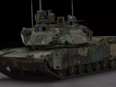 Tank M1A2 SEP 2 With Camouflage Pack 3D Model 3D model