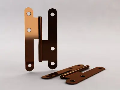 DOOR---Hinges brass door hinges Free low-poly 3D model