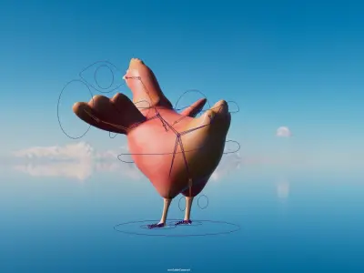 Chicken Low-poly 3D model for Game Low-poly 3D model