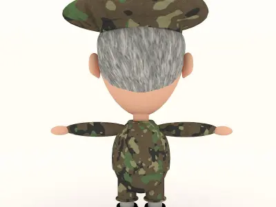 Man soldier game ready character Low-poly 3D model Low-poly 3D model