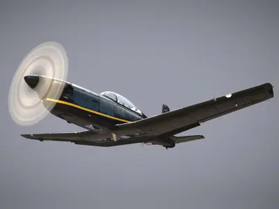 Pilatus PC-7 Mk-I HLBlack Low-poly 3D model