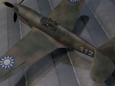 Curtiss P-40E Warhawk 3D model