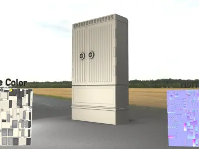 Electrical Distribution Cabinet 136 Low-poly 3D model