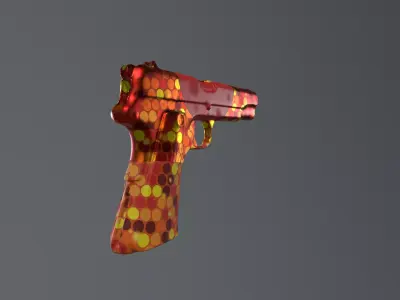 Dragon Scale Pistol - Fantasy Fire Weapon Low-poly 3D model