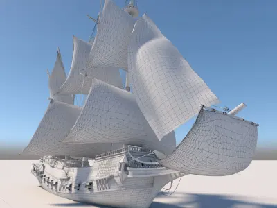 Medieval War Ship 3D model