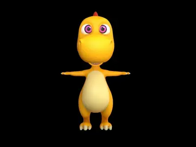 Asset - Cartoons - Animal - Dinosuar - Rig  3D model