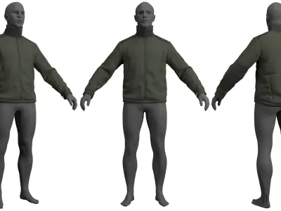 Liberty Helikon-Tex Fleece Jacket - Marvelous Designer 3D model