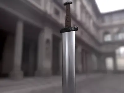 Authentic viking sword Low-poly 3D model