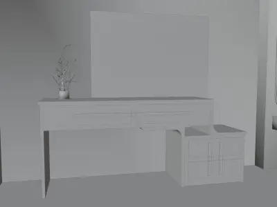 wooden dressing table inspired by ancient Egyptian furniture  Free 3D model