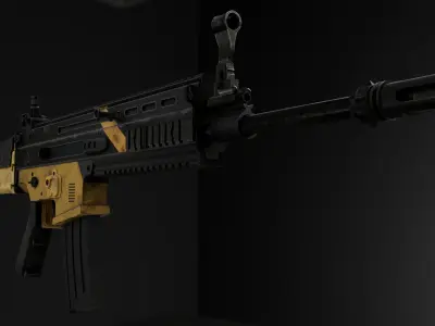 FN SCAR-L Assault Rifle - 3D Model 3D model