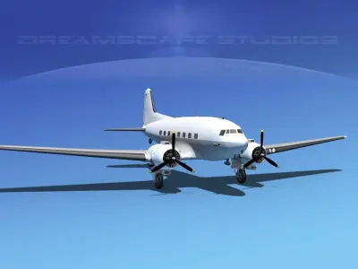 Douglas DC-3 Unmarked  3D model